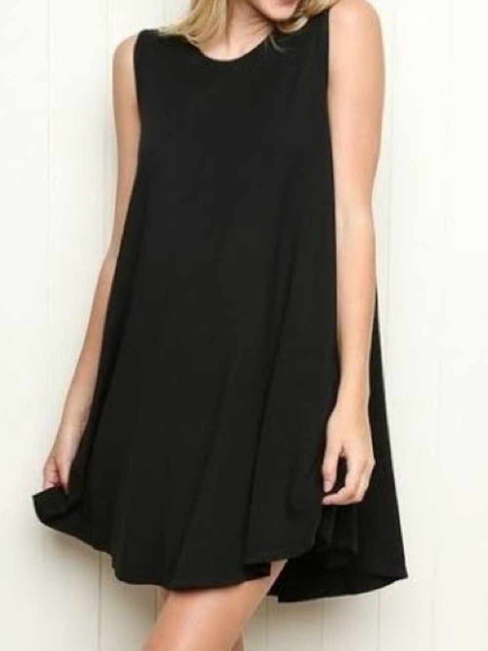 Brandy Melville Black Sleeveless Swing Dress - Classic Minimalist